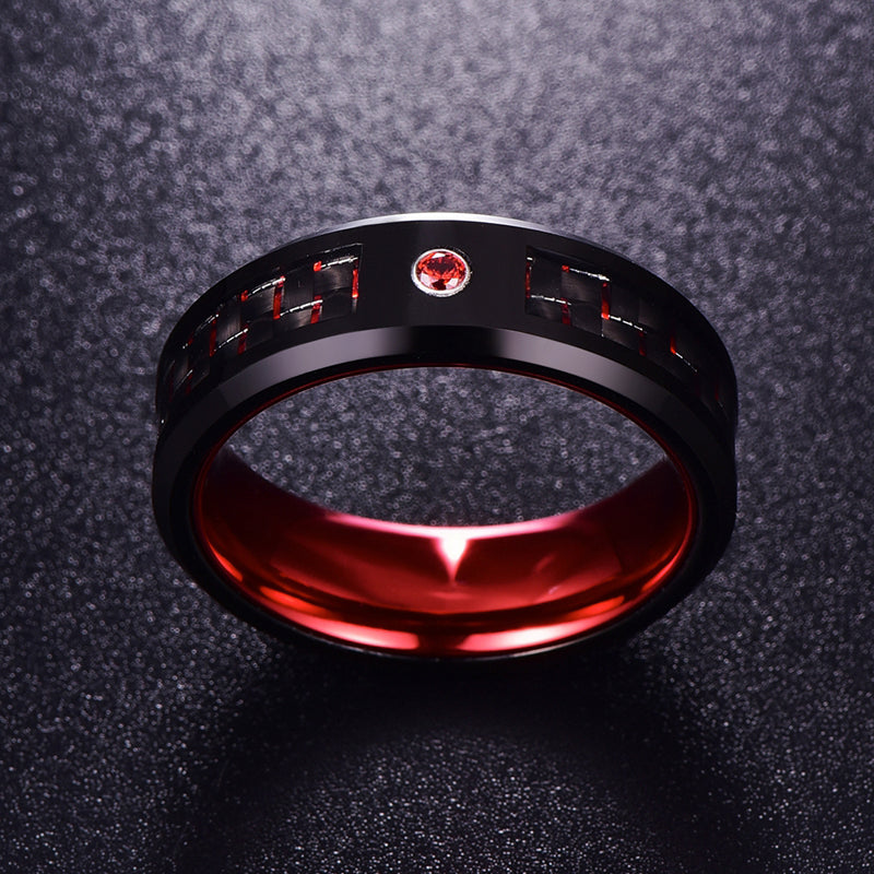 Interlocked Carbon Fiber Tungsten Carbide Rings
