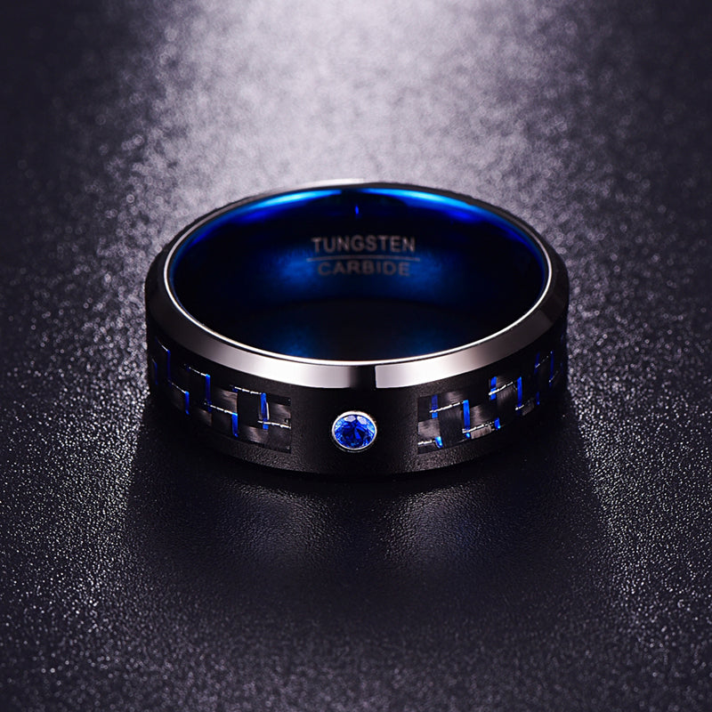 Interlocked Carbon Fiber Tungsten Carbide Rings