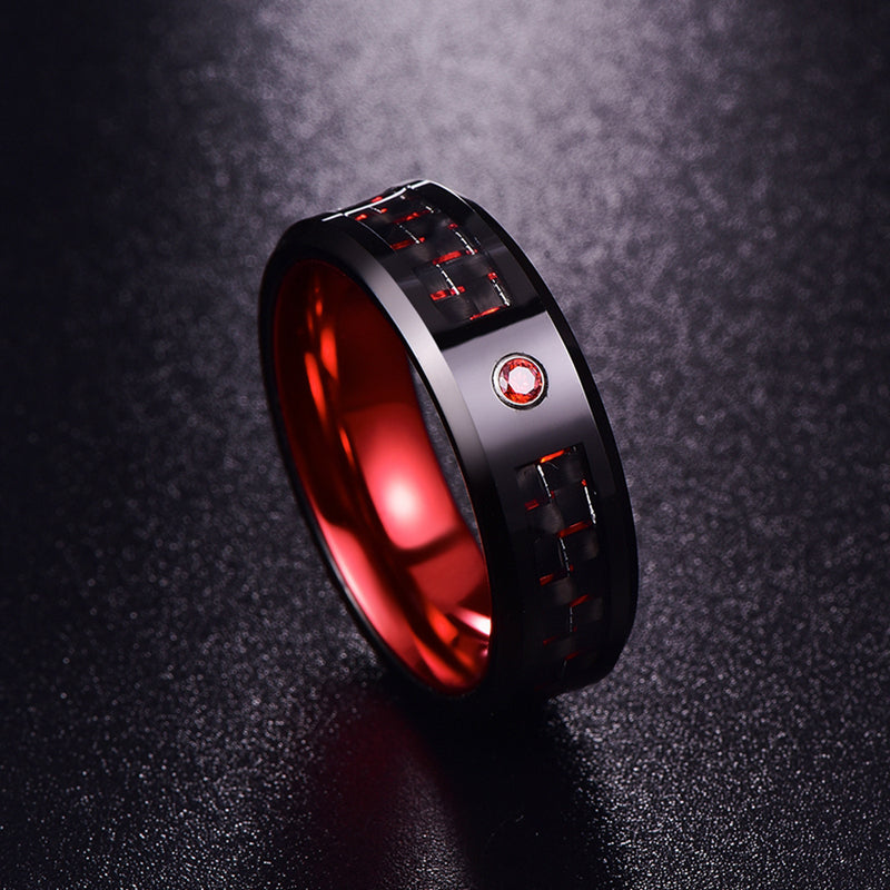Interlocked Carbon Fiber Tungsten Carbide Rings