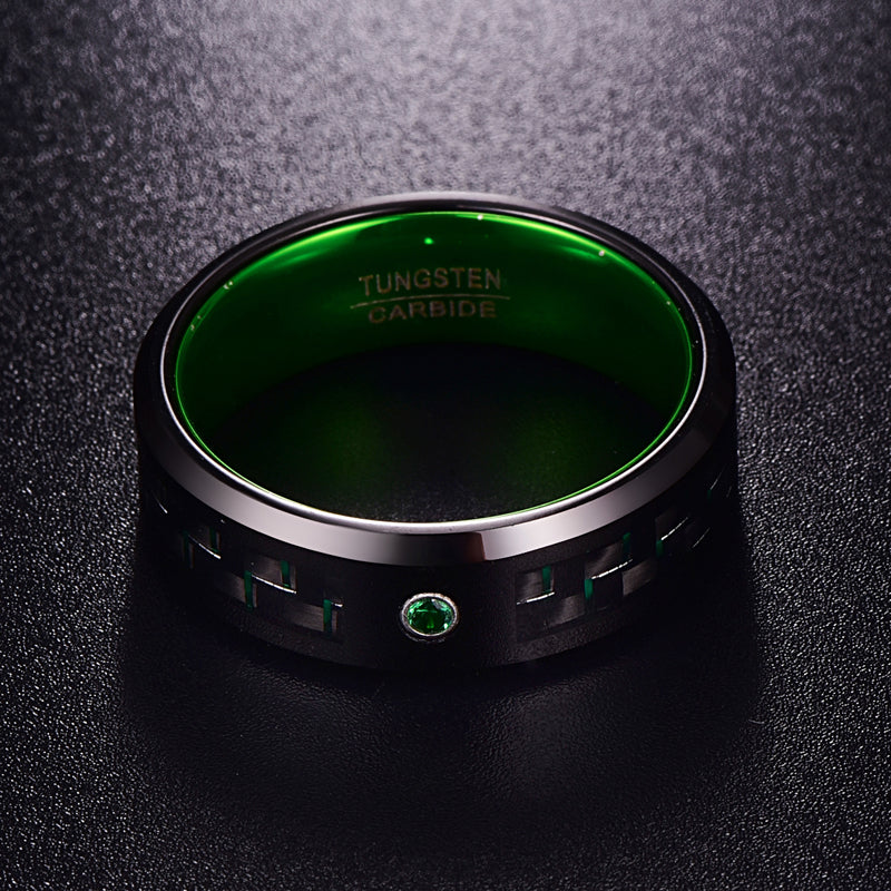 Interlocked Carbon Fiber Tungsten Carbide Rings