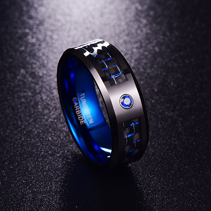 Interlocked Carbon Fiber Tungsten Carbide Rings