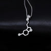 Serotonin Molecule Sterling Silver Necklace