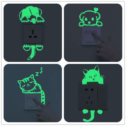 Glow In The Dark Cat & Dog Decals (Set of 4)