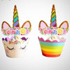 Unicorn Themed Cupcake wrapper and topper (Set of 12)