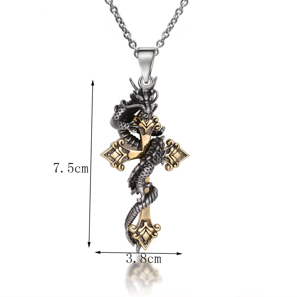 Dragon cross necklace store