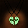 Glow In The Dark Lucky In Love Clover Couple Necklaces
