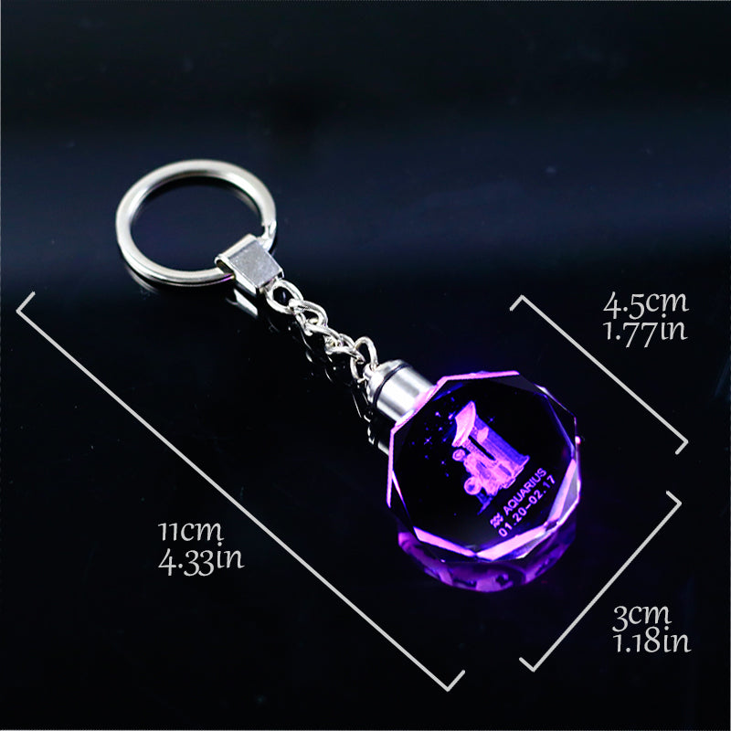 Zodiac LED Keychain