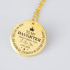 To My Daughter, From Mom 18K Gold Plated Necklace