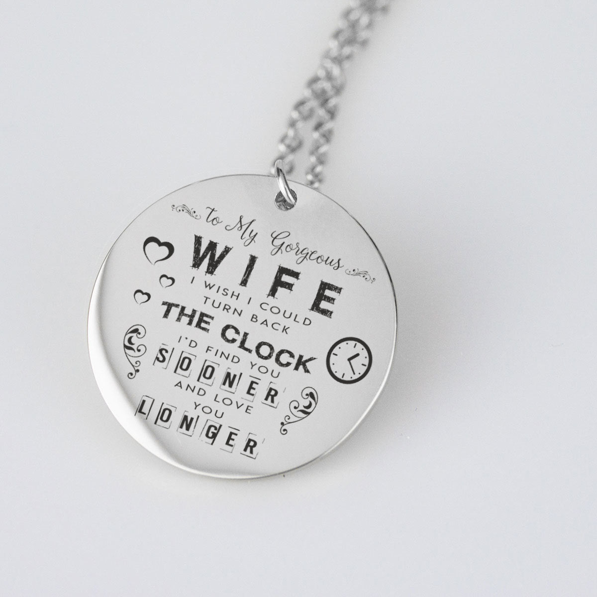 To My Gorgeous Wife 18K Gold-Plated Necklace