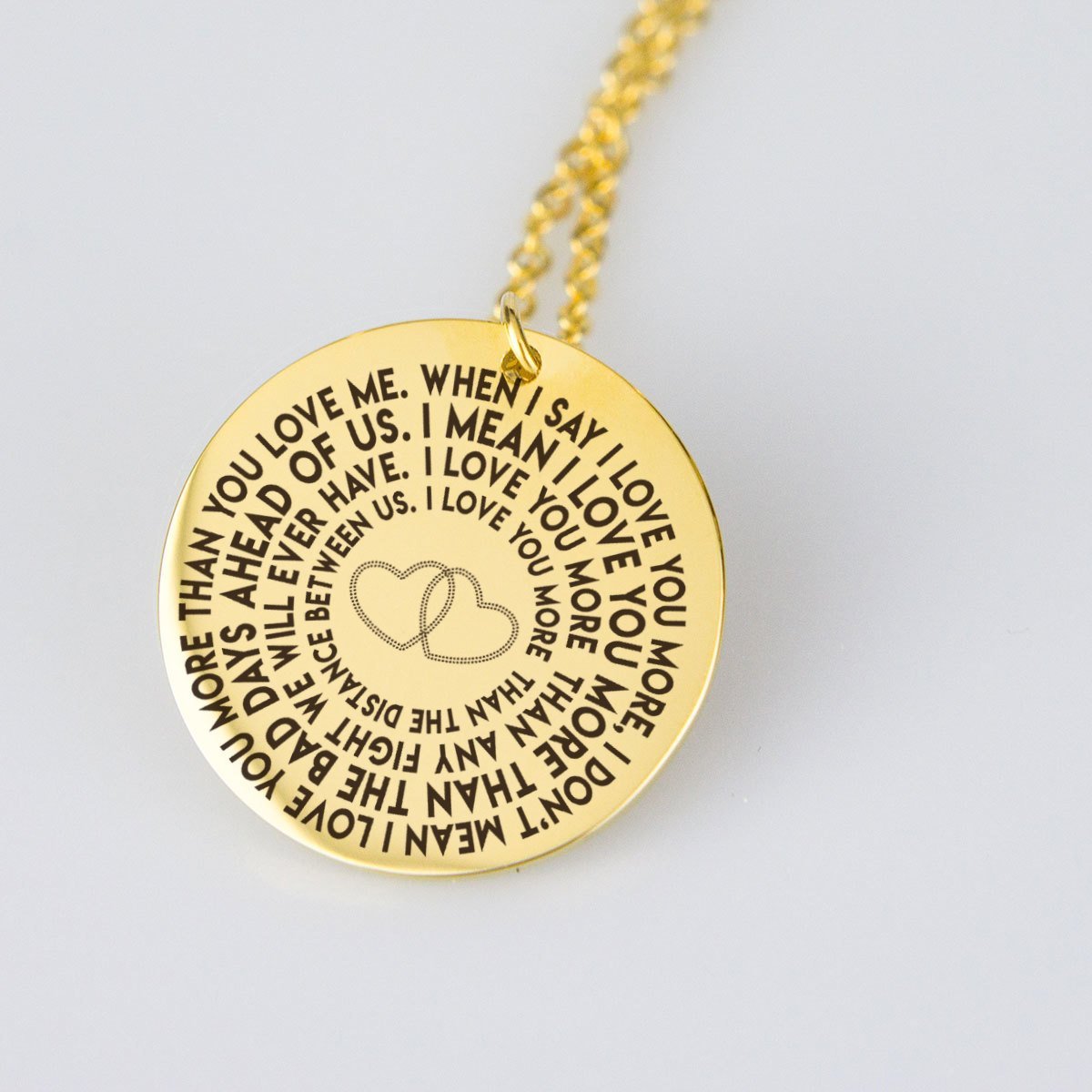 Beeoux pendant Gold Plated Stainless Steel I Love You & I Mean It 18K Gold Plated Necklace