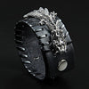Fanduco Bracelets Black Celestial Dragon Genuine Leather Cuff Bracelet