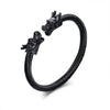 Fanduco Bracelets Black Double Dragon Heads Steel Cable Bracelet