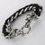 Twin Wolves Leather Chain Bracelet
