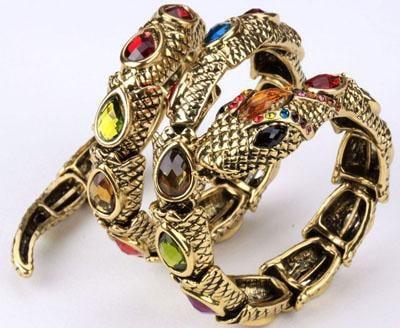 Fanduco Bracelets gold multi color Cool Flexible Snake Bracelet