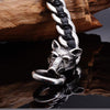 Fanduco Bracelets Twin Wolves Leather Chain Bracelet