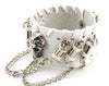 Fanduco Bracelets White Skull 'n Bullets Genuine Leather Cuff Bracelet