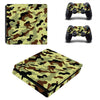 Fanduco Console Skins Light Green Camo Skin Decals For Playstation 4 Slim & 2 Controllers