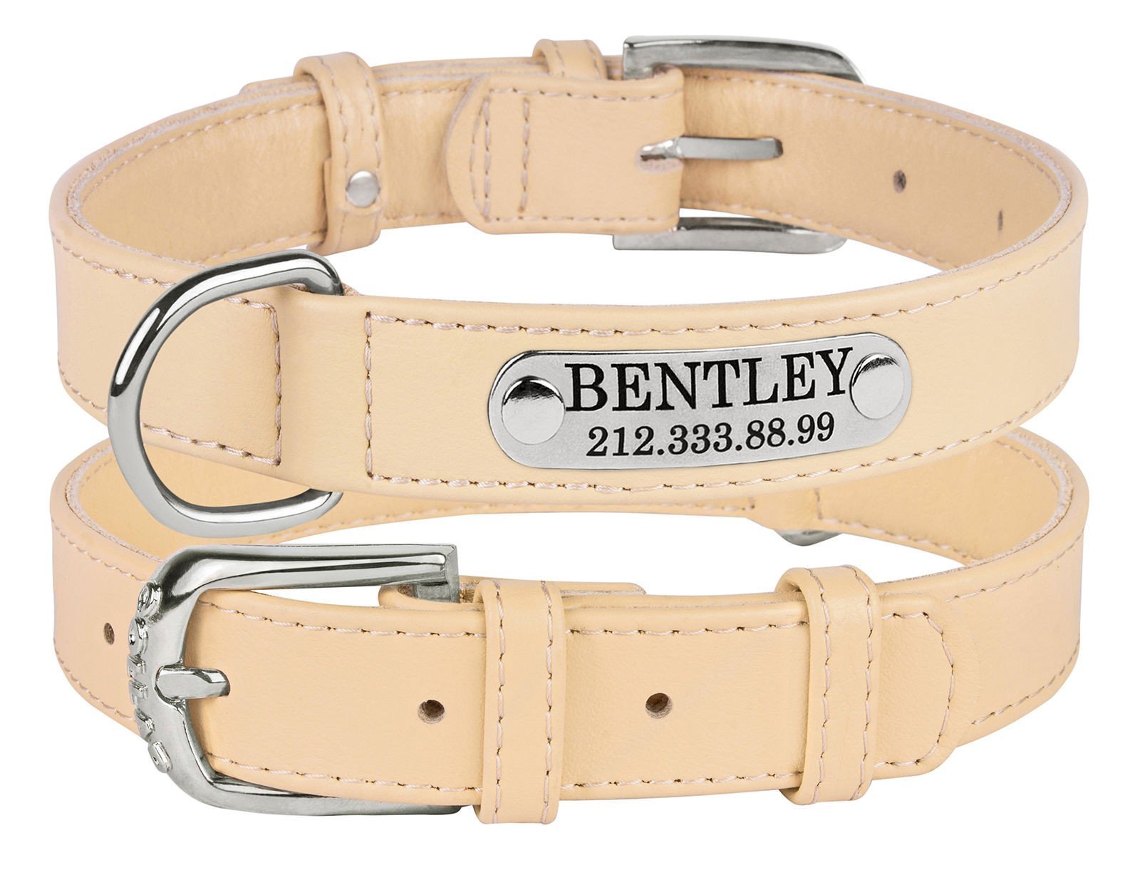 Italian Leather Dog Collar with Laser Engraved Nameplate – Flying Dog  Collars