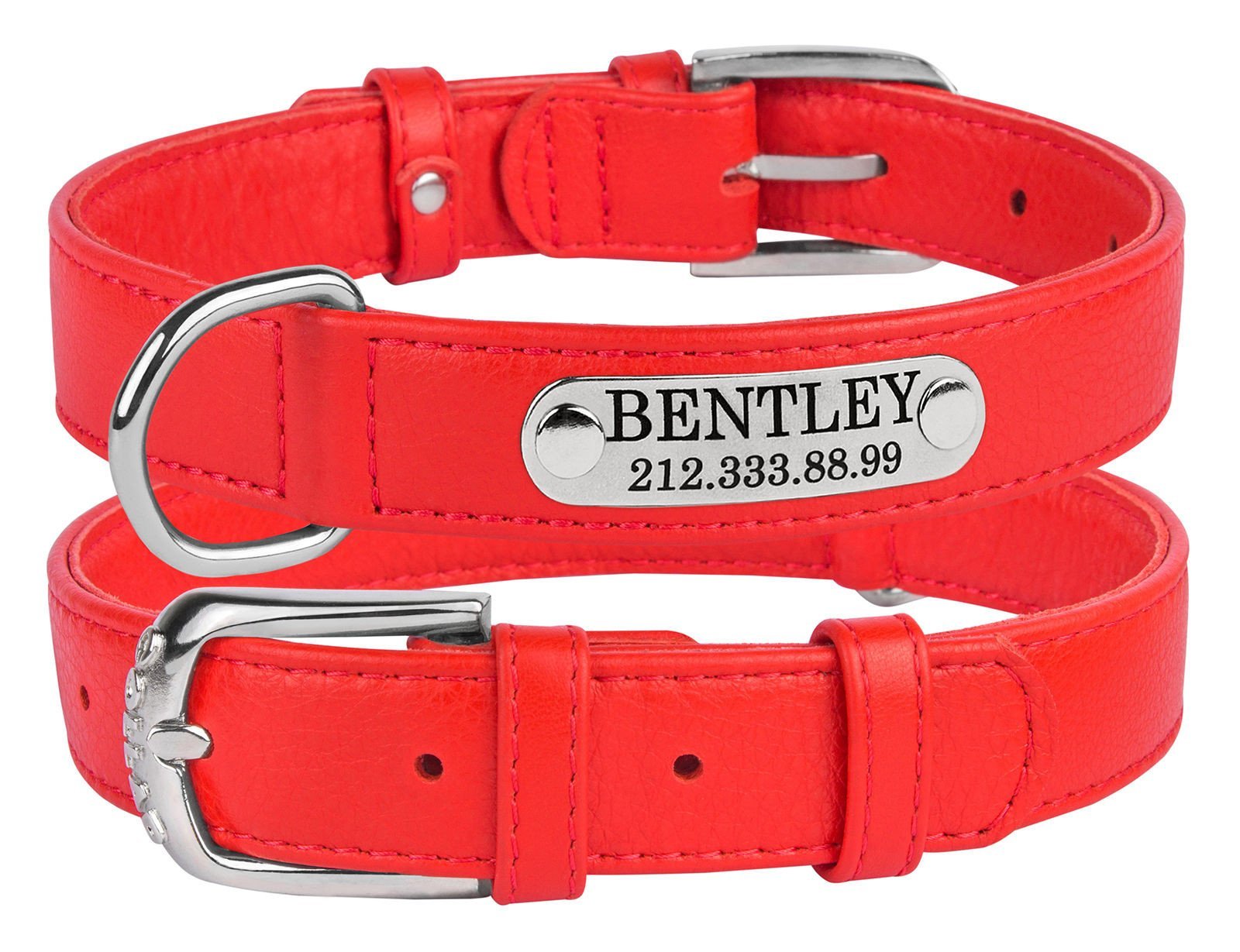 Italian Leather Dog Collar with Laser Engraved Nameplate – Flying Dog  Collars