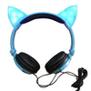Fanduco Headsets Blue LED Cat Ear Headphones