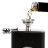 Fanduco Hip Flasks Black Travel Hip Flask With Built-in Collapsible Stainless Steel Shot Glass