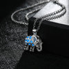 Fanduco Necklaces Acid Blue Silver-Plated Luminous Elephant Pendant