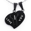 Fanduco Necklaces Black Key To Her Heart 2 Piece Necklace