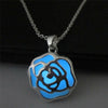 Fanduco Necklaces Blue Hollow Rose Glowing Necklace