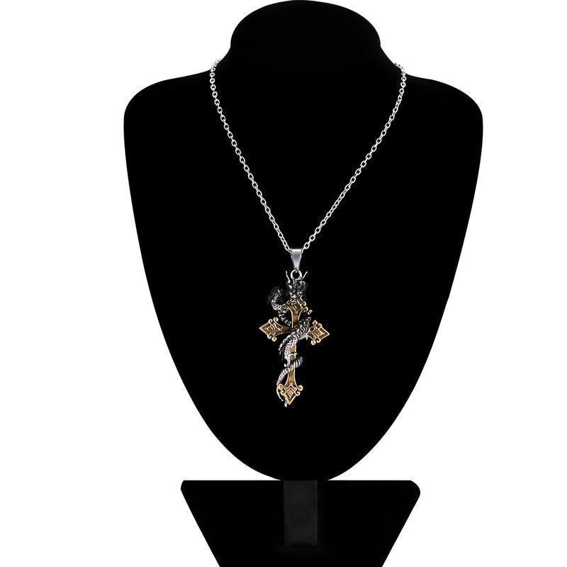 Fanduco Necklaces Dragon Cross Necklace