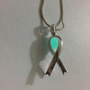 Fanduco Necklaces Glow In The Dark Awareness Ribbon Locket Necklace