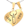 Fanduco Necklaces Gold Plated Key To Her Heart 2 Piece Necklace