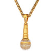 Fanduco Necklaces Gold Sparkling Microphone Necklace