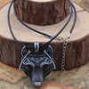 Fanduco Necklaces Gunmetal / Leather Fenrir Wolf Necklace