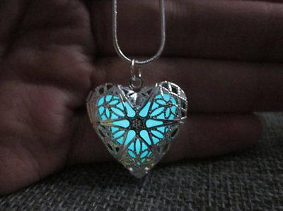 Fanduco Necklaces Hollow Heart Glow In The Dark Necklace