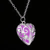 Fanduco Necklaces Purple Tree of Life Heart Luminous Necklace