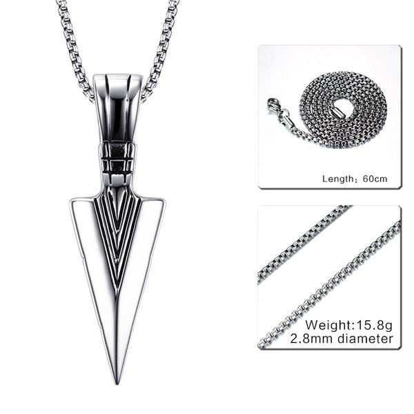 Fanduco Necklaces Silver Polished Arrowhead Necklace