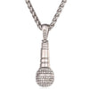 Fanduco Necklaces Silver Sparkling Microphone Necklace