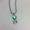 Fanduco Necklaces Sterling Silver / Blue Glow In The Dark Awareness Ribbon Locket Necklace