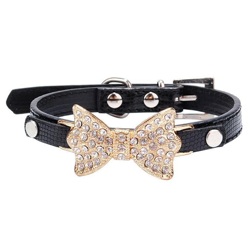 Fanduco Pet Collars Black / M Crystal Bow Tie Pet Collar