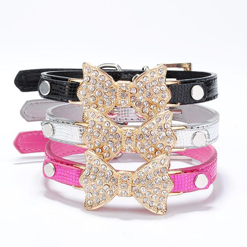 Fanduco Pet Collars Crystal Bow Tie Pet Collar