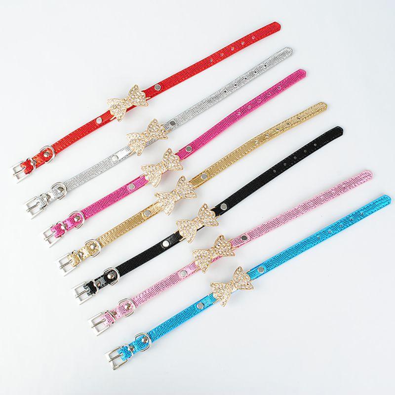 Fanduco Pet Collars Crystal Bow Tie Pet Collar