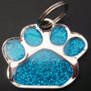 Fanduco Pet Tags Blue / S (27mm) Glitter Paw Print Pet ID Tags