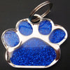 Fanduco Pet Tags Dark Blue / S (27mm) Glitter Paw Print Pet ID Tags