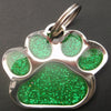 Fanduco Pet Tags Green / S (27mm) Glitter Paw Print Pet ID Tags