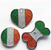 Fanduco Pet Tags Ireland Flag / 25mm Disc Glitter Country Flag Pet Tags w/ Free Engraving