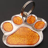Fanduco Pet Tags Orange / S (27mm) Glitter Paw Print Pet ID Tags