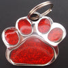 Fanduco Pet Tags Red / S (27mm) Glitter Paw Print Pet ID Tags