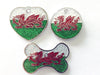 Fanduco Pet Tags Welsh Flag / 25mm Disc Glitter Country Flag Pet Tags w/ Free Engraving