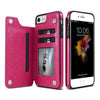 Fanduco Phone Cases Hot Pink / iPhone 6 6S Luxury Leather iPhone Cardholder Wallet Case