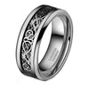 Fanduco Rings 6 / Silver / Yes Engravable Celtic Dragon Tungsten Carbide Rings